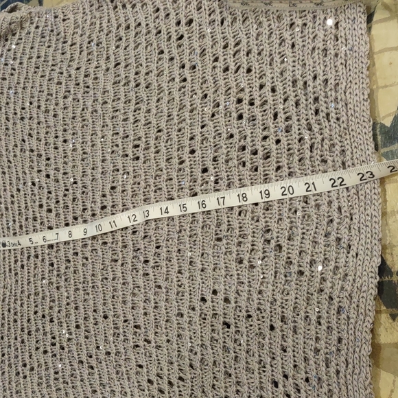 Eileen Fisher Open Weave Italian Yarn Box Top With Sparkles Size M - Picture 13 of 14